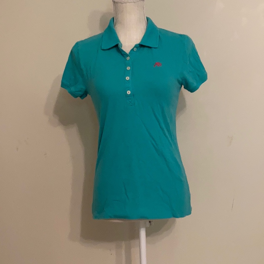 neon teal aero polo